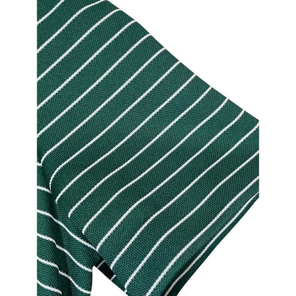 Vintage One Way Striped Dress 14 Green Retro Mod Classic Chic Preppy Active 70s - Picture 8 of 10